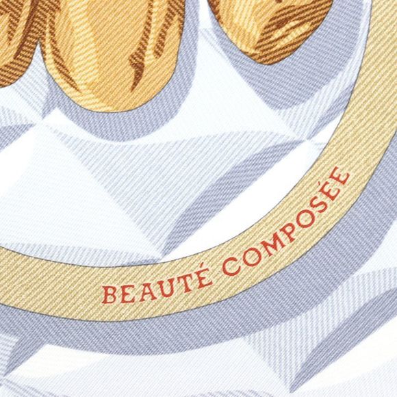 Hermes 2025 Carré 90 Botte Composée 100% Silk Vermilion / Gray / Beige Dorée - Picture 8 of 11